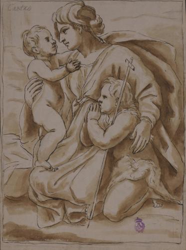 Estudio de la Virgen con el Niño y San Juanito