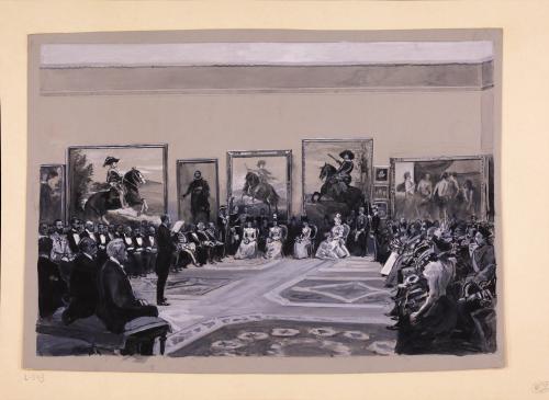 Tercer centenario de Velázquez. Inauguración de la sala en el  Museo del Prado
