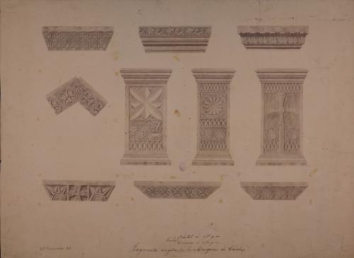 Pedestales de pilas bautismales, cimacios y fragmentos arquitectónicos visigodos de la mezquita de Córdoba