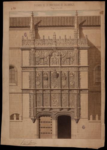 Alzado de la fachada de la Universidad de Salamanca