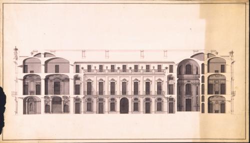 Sección longitudinal del palacio de Riofrío (Segovia)