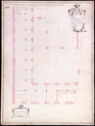 Plano topográfico y planta  para las caballerizas y cochera de la casa del conde de Paredes (Madrid)