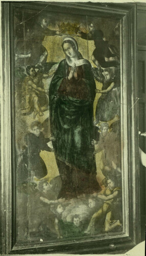 Fototipia coloreada de la Virgen