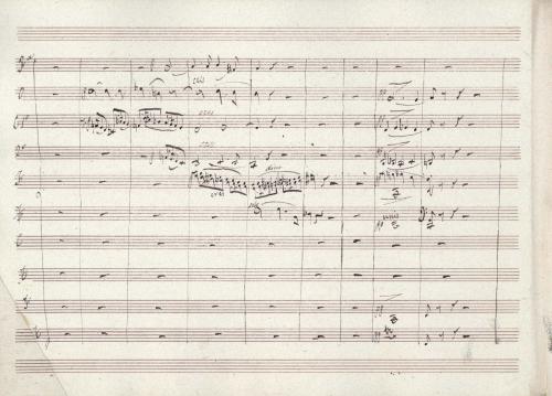 Fantasía para órgano obligado con cuarteto y arpas [Música manuscrita] : [(y agregado de orquesta) escrita sobre motivos de autores célebres] / por I.J.